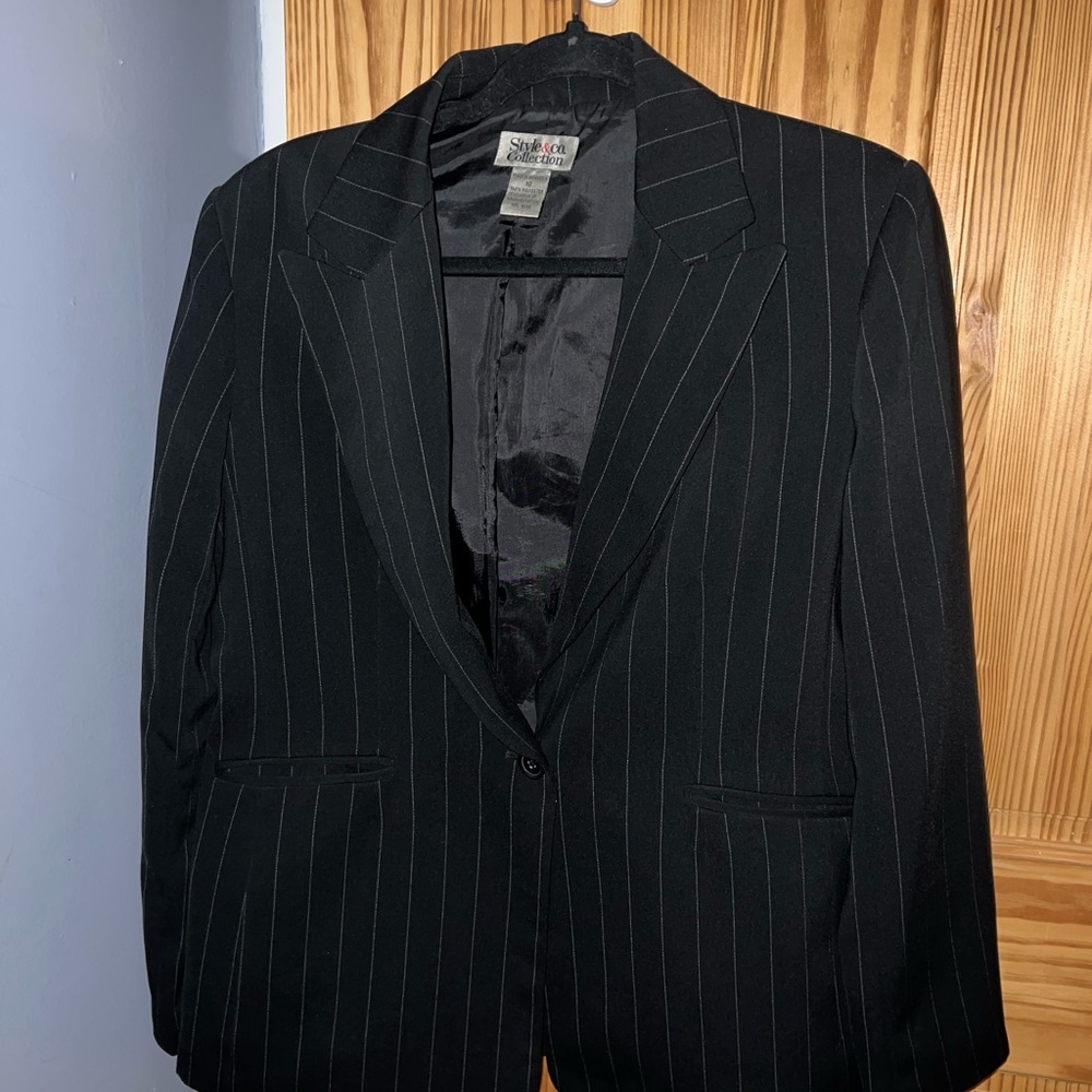 Black Pinstripe Blazer